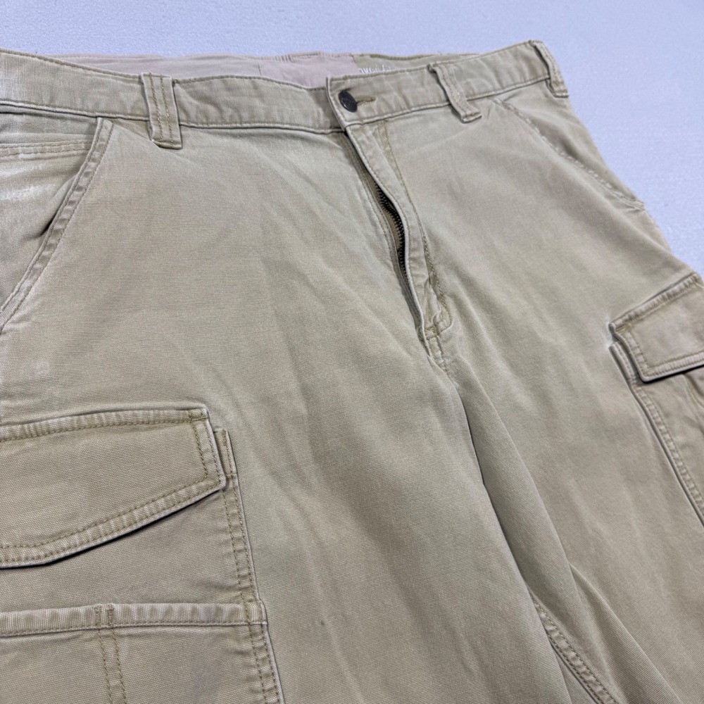 Carhartt Mens Relaxed Fit Cargo Shorts Tan Khaki Cotton Blend Stretch 36